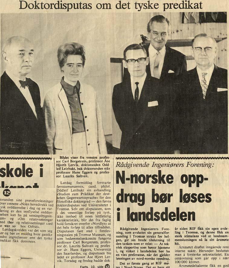 Avisutklipp Nordlys Oddleif.jpg Faksimile av ei gulna avisside frå 1973